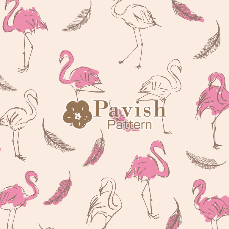 フラミンゴ柄【Pavish Pattern】