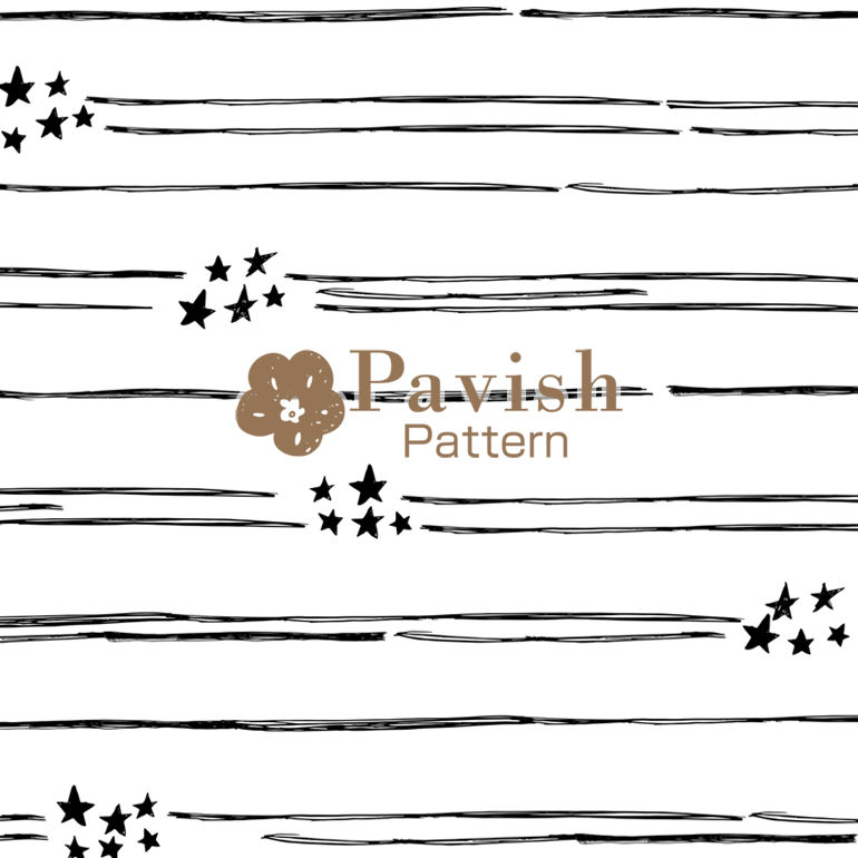 流れ星パターン ブラック【Pavish Pattern】