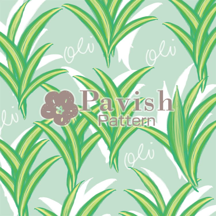 幸運の木ドラセナのパターン グリーン【Pavish Pattern】