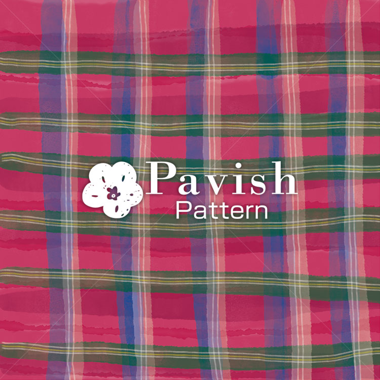 チェック柄 レッド✕グリーン【Pavish Pattern】