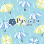 傘と雨のパターン【Pavish Pattern】