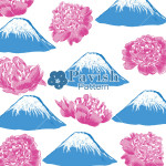 富士山と芍薬《富士》のパターン【Pavish Pattern】