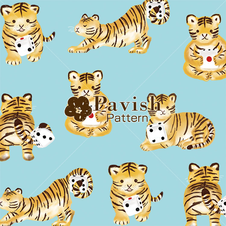 トラとサイコロのパターン【Pavish Pattern】