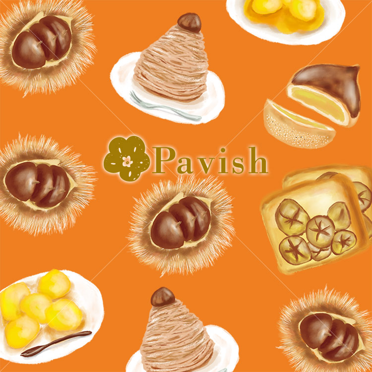 栗のデザート(オレンジ)【Pavish Pattern】