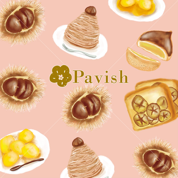 栗のデザート(ピンク)【Pavish Pattern】