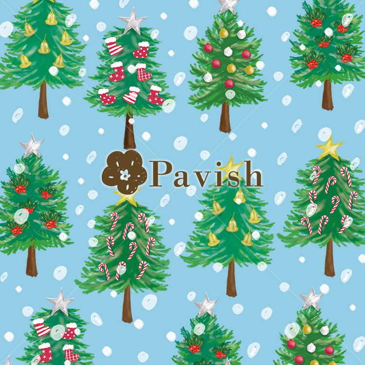 クリスマスツリーのパターン(総柄)【Pavish Pattern】