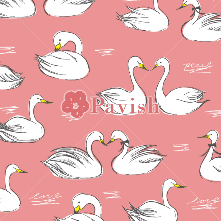 白鳥の恋人達のパターン(総柄)【Pavish Pattern】